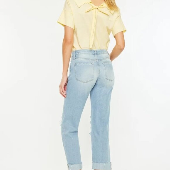 Kancan Mid Rise Distressed Boyfriend Jeans - Picture 7 of 7
